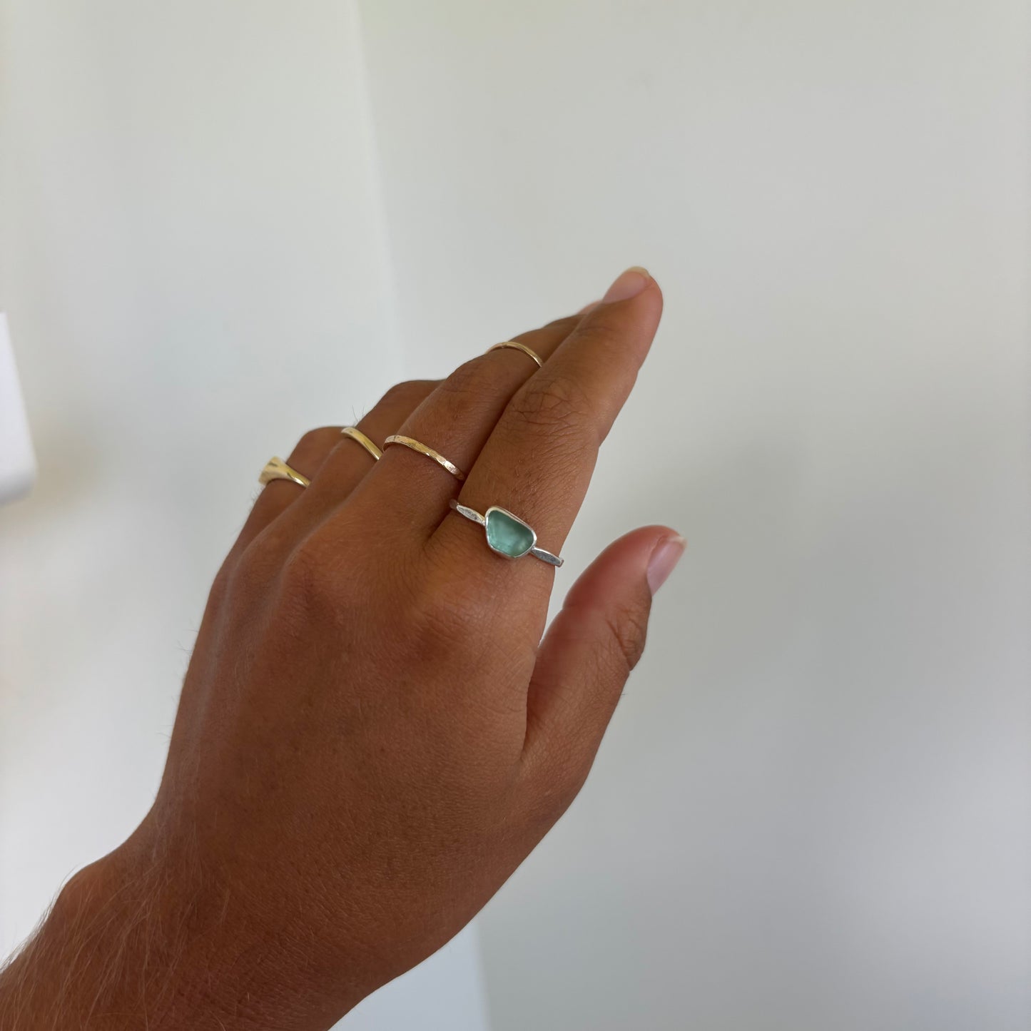 Silver Sea Glass Rings
