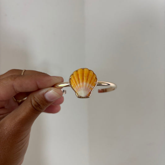Sunrise Shell Power Cuff - Gold Fill