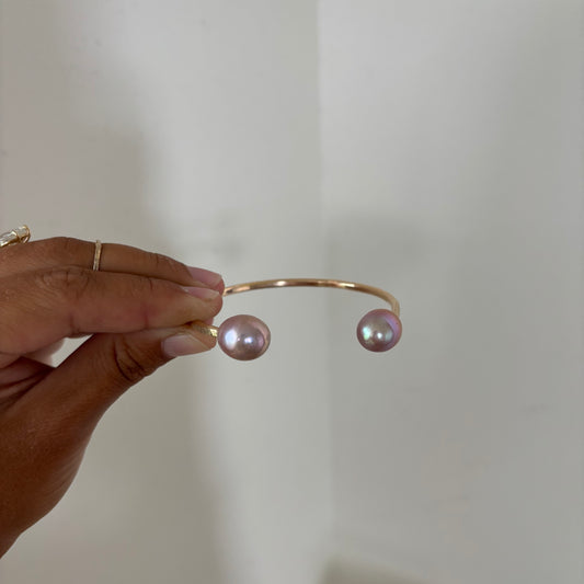 Pink Edison Pearl Cuff - Gold Fill (Small)