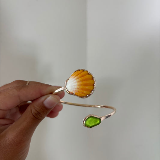 Sunrise Shell Cuff - Gold Fill