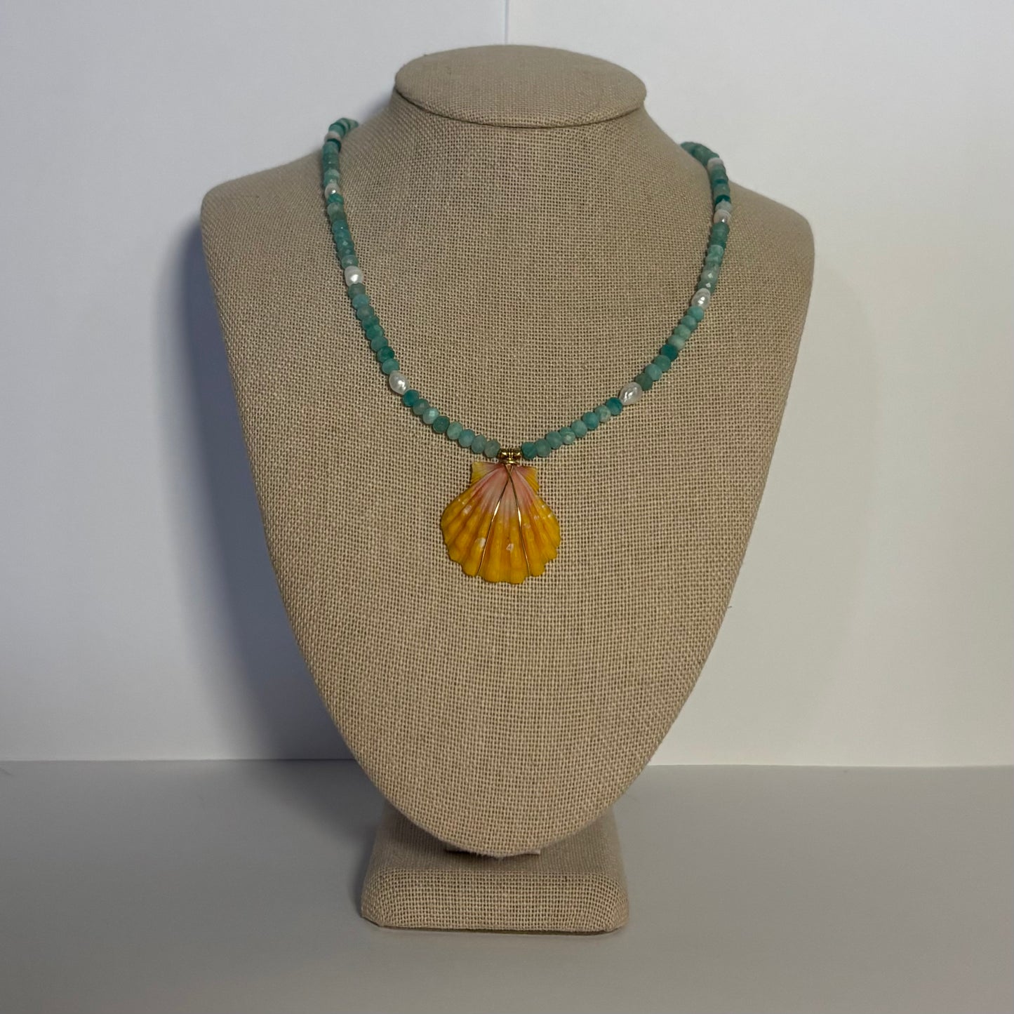 Sunrise Shell Amazonite Necklace