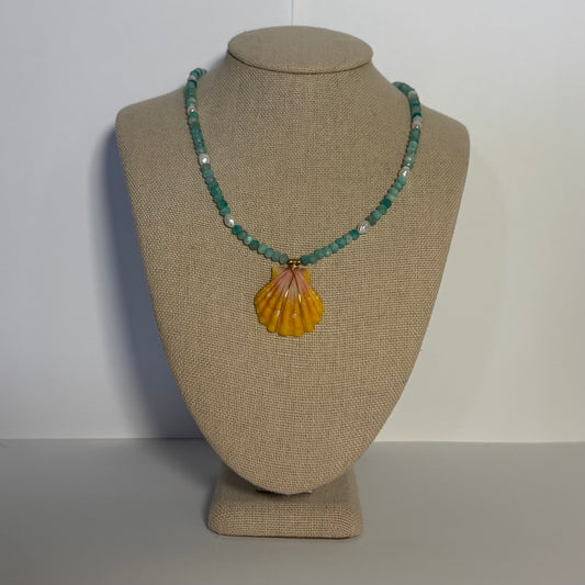 Sunrise Shell Amazonite Necklace