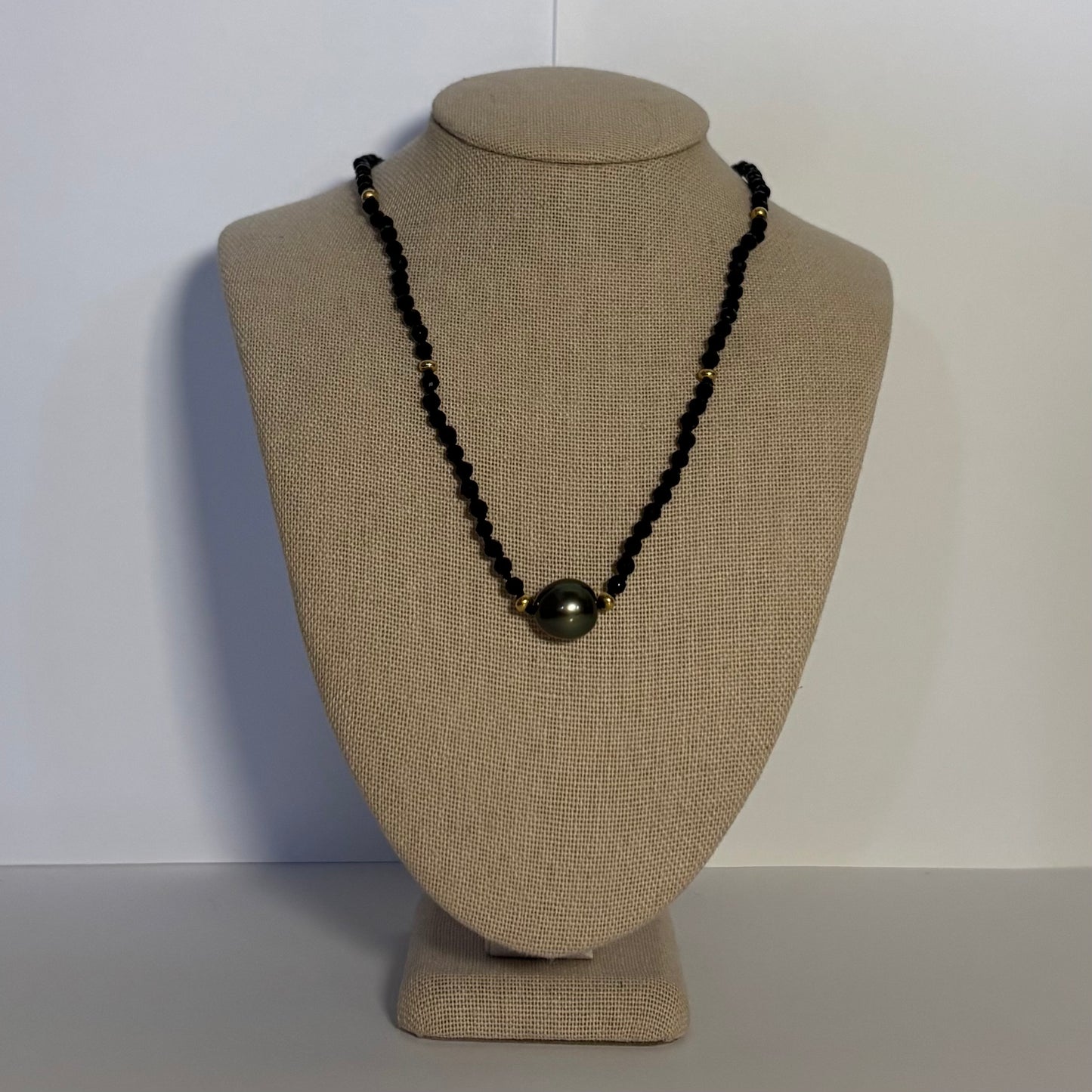 Silk knotted Tahitian Pearl Necklace