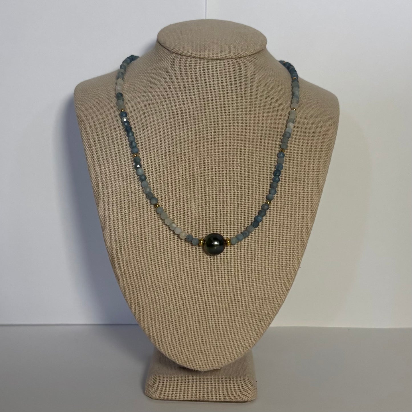 Tahitian Pearl Aquamarine Necklace