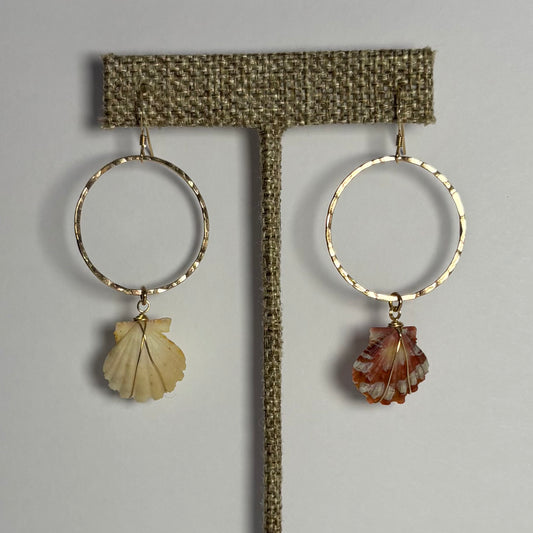 Mix Match Sunrise Shell Hoop Earrings