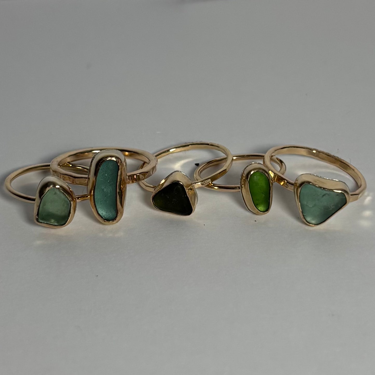 Gold Fill Seaglass Rings