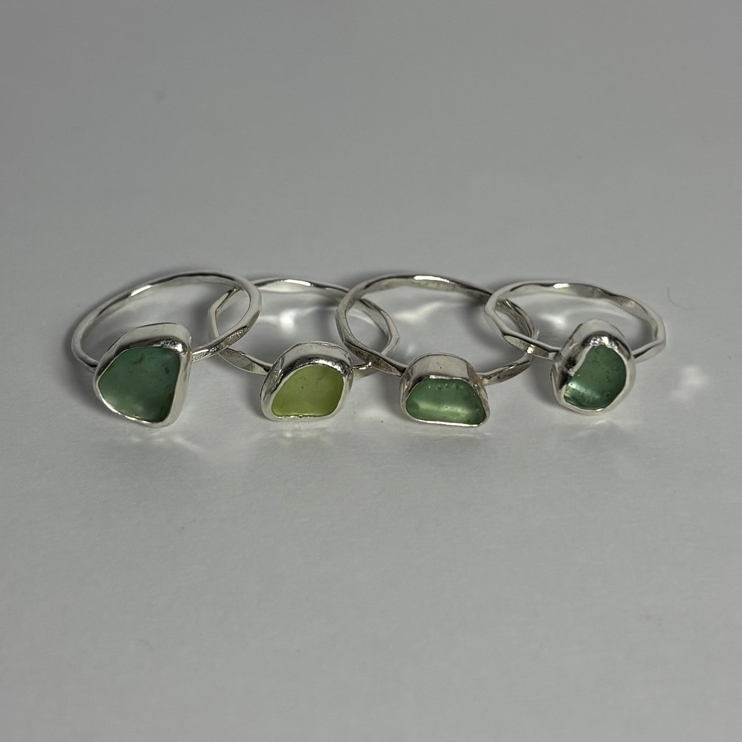 Silver Sea Glass Rings