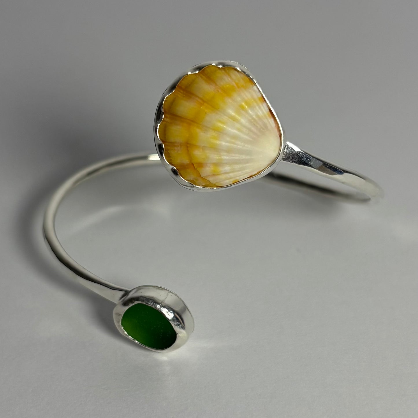 Sunrise Shell Cuff - Silver